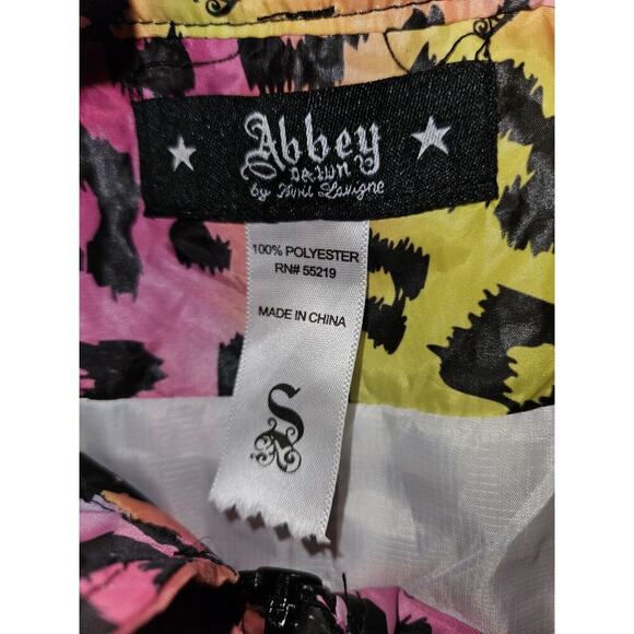 Abbey Dawn by Avril Lavigne Windbreaker Jacket Colorful Cheetah Print Small Rare - Picture 15 of 16
